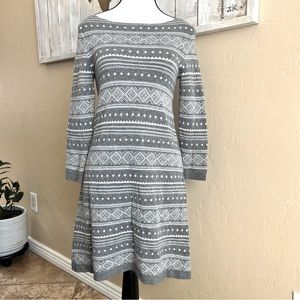 American Eagle outfitters fair isle diamond print Sweater Dress- Grey/white Sz S